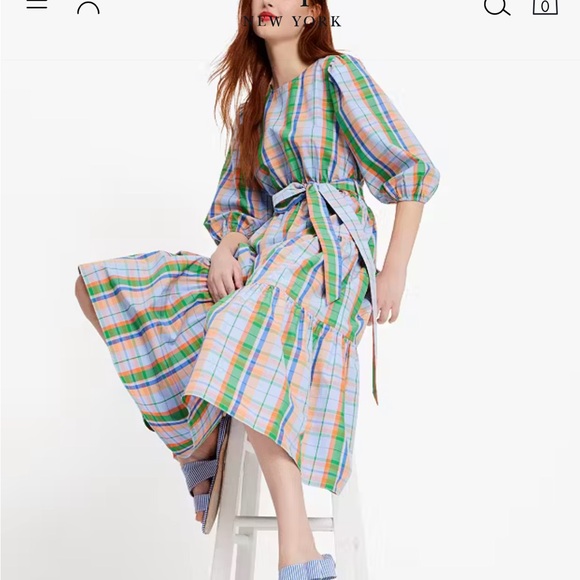 Kate spade plaid midi dress - Picture 3 of 8